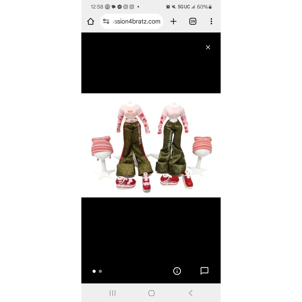 Bratz Black Hair Fashion Doll Lot w/ 2 Outfits, Platform Shoes & Bag Y2K 2000s